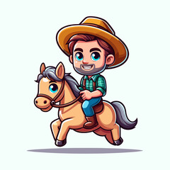Farmer riding a horse