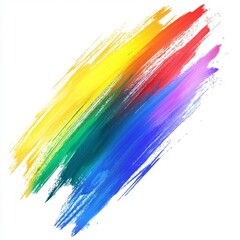 Vibrant Brush Stroke Splash of Color Illustrating Art and Creativity with Rainbow Hues and Energetic and Expressive Feel in Abstract Style