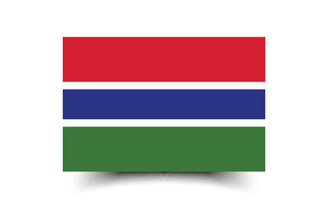 Gambia flag. Flag of Gambia. The official ratio. Flag icon. Standard color. Standard size. A rectangular flag. Computer illustration. Digital illustration. Vector illustration.
