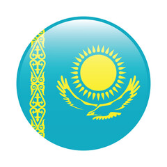 Kazakhstan circle flag logo icon digital vector illustration