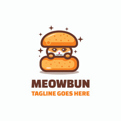 Meowbun Simple Mascot Logo