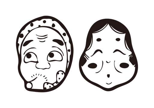 ひょっとこ　おかめ