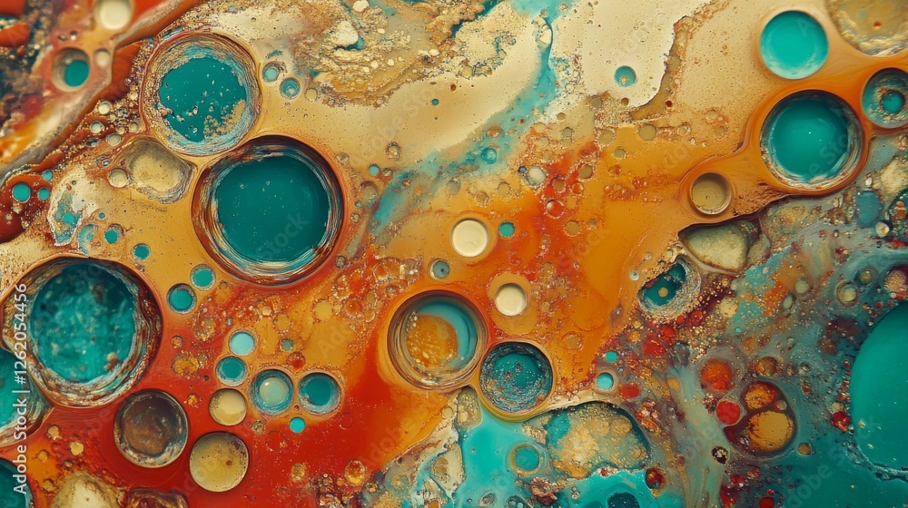 Poster a macro photograph of a microscope slide featuring the detailed molecular structures of diverse dyes