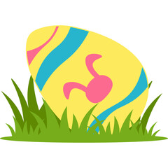 Easter Egg with Grass Illustration