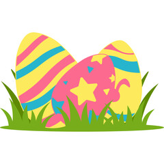 Easter Egg with Grass Illustration