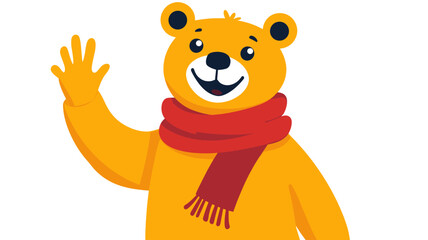 Obraz premium Friendly Waving Bear