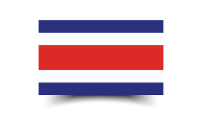 Costa Rica flag. The official ratio. Flag icon. Standard color. Standard size. A rectangular flag. Computer illustration. Digital illustration. Vector illustration.