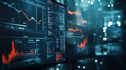 Fototapeta premium Business curve graph illustration, background 