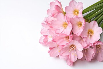 Light Pink Flower Bouquet on White Background