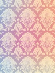 Elegant Floral Damask Pattern in Vibrant Color Gradient Background
