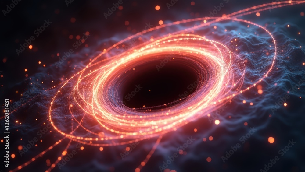 Aufkleber exploring the concepts of quantum gravity and string theory through visual representation of black h