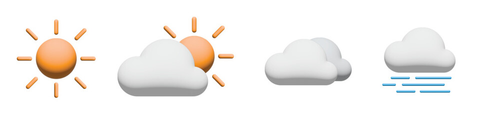 Weathers 3D illustration vector design climate nature sky season cartoon icon concept
