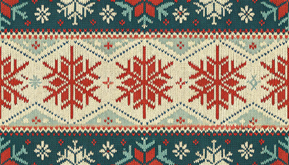 Knit Christmas with Snowflake seamless pattern background