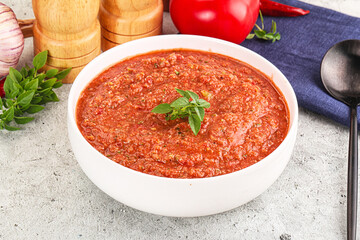 Cold vegan tomato soup Gazpacho