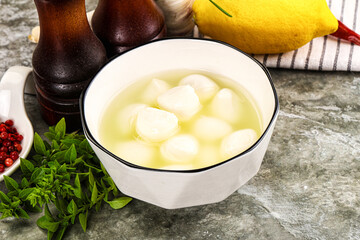 Small mozzarella mini cheese balls