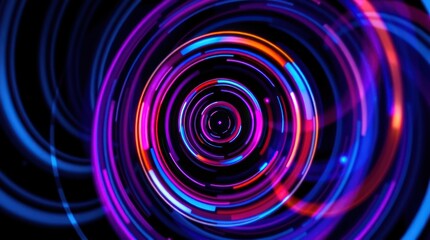 Fototapeta premium Abstract Circular Light Trails Creating a Swirling Tunnel Effect