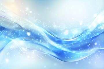 Abstract blue wave background, light bokeh, design element