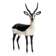 Playdough Sculpture of a Realistic Antelope Figure on a Solid transparent background