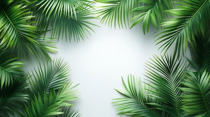 Tropical palm leaves pattern a transparent background for travel and vacation themes