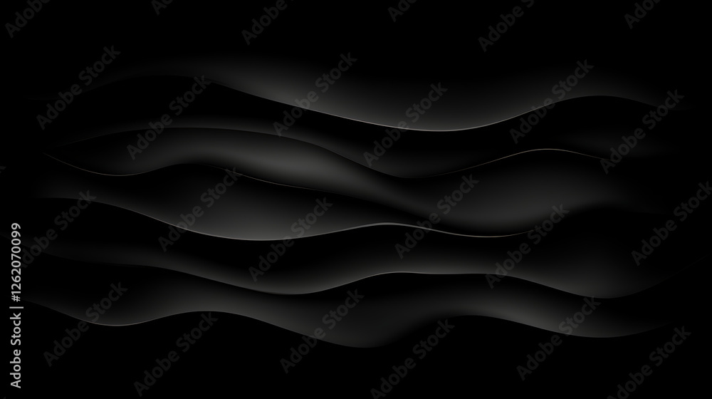 Poster abstract black gradient wavy layers artistic composition digital dark background design image