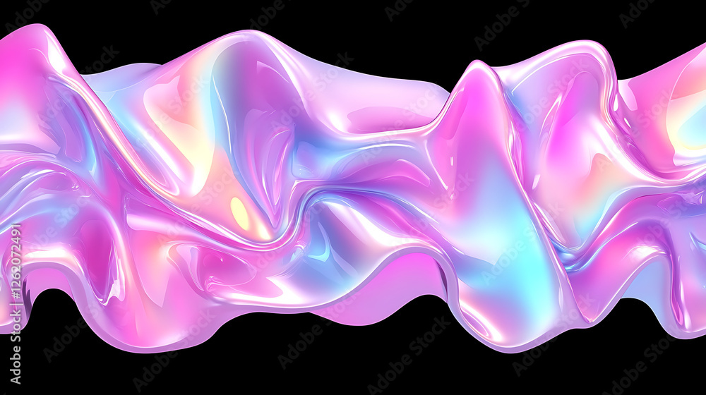 Poster abstract fluid art iridescent glossy liquid waves backdrop with colorful reflections and gradient sw