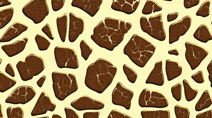 Brown and white candy or snacks on a textured surface. Texture design, food photography.