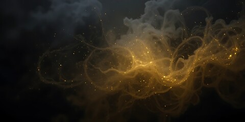 Obraz premium Golden Dust Swirls in Dark Nebulae