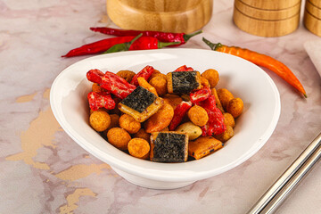 Japanese snack - Chili mame arare cracker