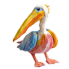 Obraz premium Colorful Handmade Bird Sculpture Created from Playdough on a Solid transparent background