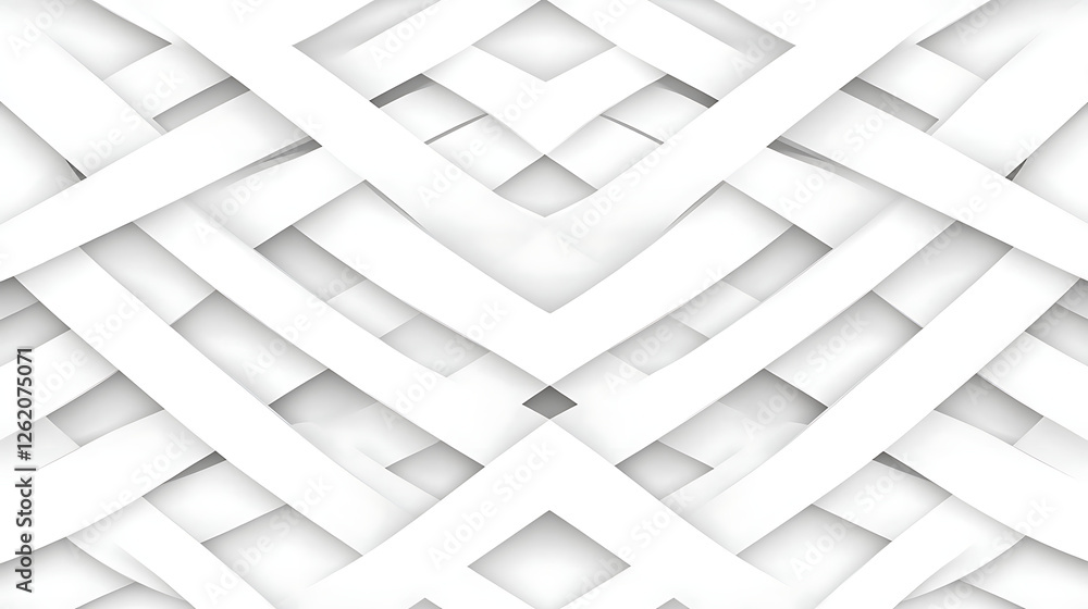 Poster abstract interwoven white bands creating a sophisticated modern visual graphic presentation
