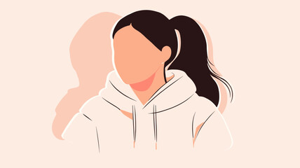 Obraz premium Faceless woman in a hoodie
