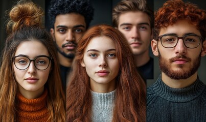Fototapeta premium People Face Headshot Collage