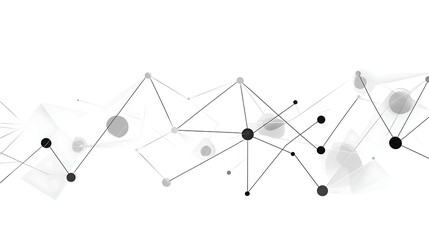 Abstract Network Connection Structure with Lines and Dots on White Backdrop for Technological Designs