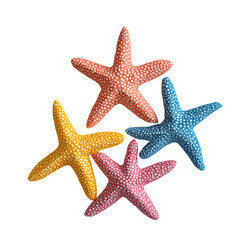 Colorful Starfish Made of Playdough on Solid Background for Creative Projects and Education Use