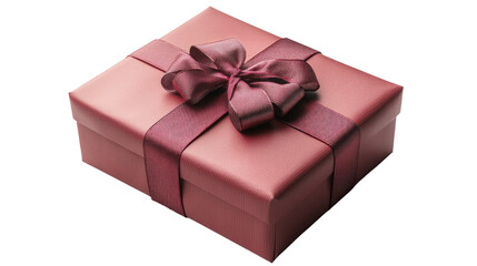 Obraz premium A Ruby Gift: An elegantly wrapped present, its crimson box adorned with a matching ribbon and bow, symbolizing surprise and appreciation. 
