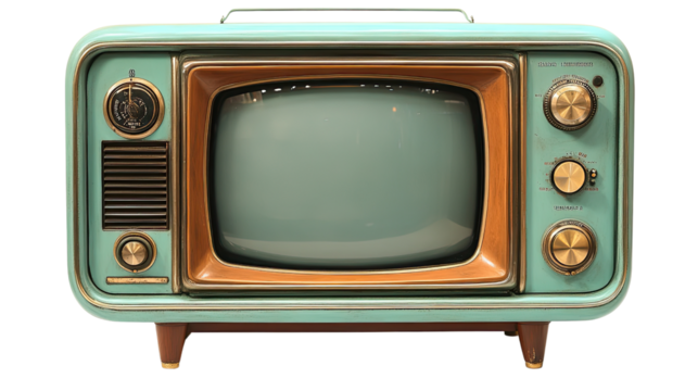 Retro Television: A vintage television set, embodying nostalgia and a bygone era, stands proudly, inviting viewers to reflect on the history of media and entertainment.