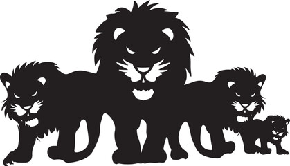 lion icon, lion silhouette vector design.