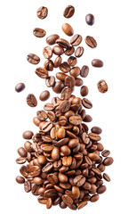 Naklejka premium Dynamic Cascade of Coffee Beans