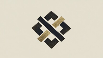 Obraz premium Abstract Geometric Gold Black Design Emblem