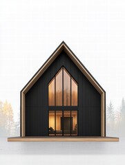 Modern Architectural Elegance: This striking image showcases a modern, minimalist house design with clean lines and a sophisticated aesthetic.