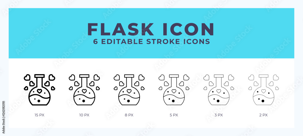 Poster flask vector icon. with different stroke vector illustration.