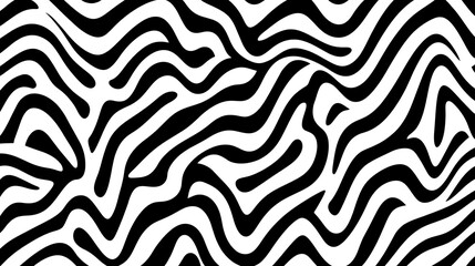 Fototapeta premium Black and White Zebra Pattern Stripes Background Design Wavy Texture