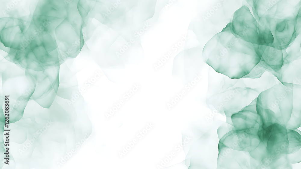Poster calm green ink clouds abstract background backdrop digital art image with serenity and tranquility d