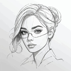Fototapeta premium Essence in Lines: Minimalistic Portraits