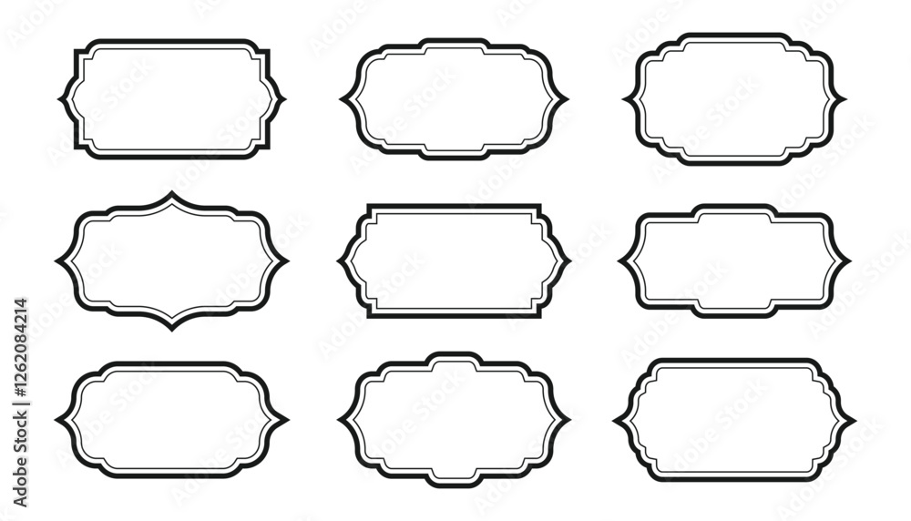 Poster islamic style border and frame design template vector element.