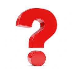 3D red question mark with a white background.
