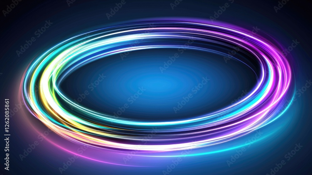 Poster dynamic light trails abstract visuals digital art vibrant colors high-tech environment motion concep