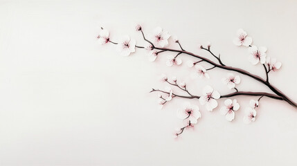Obraz premium cherry blossom on white background