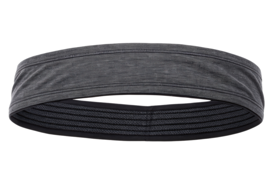 Gray athletic headband for sports isolated with transparent background