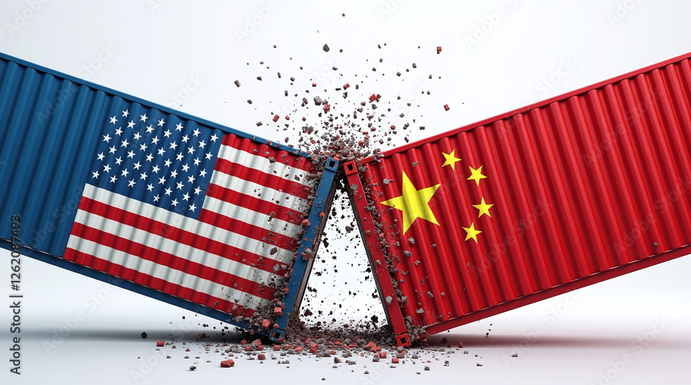 Poster the image shows two cargo containers that collide with each other.